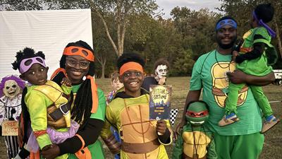 The Bean family of St. Charles won the best family costume award during last year’s Pocus Pomme event at Pomme Creek Park in Arnold. This year’s event will be held on Oct. 24.