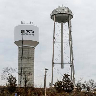 Pictured are the old and new Boyd Street water towers. The larger tower was built in 2016 and the older tower was demolished the following year.