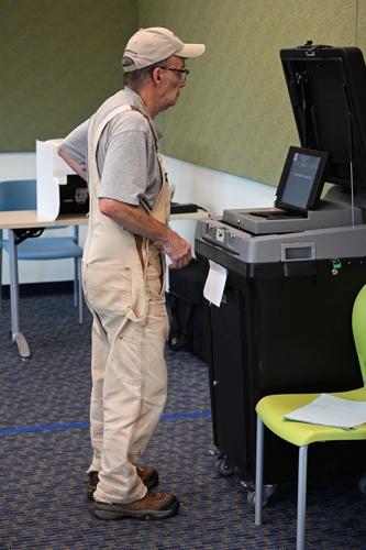 Louis Wilson waits for his ballot submission