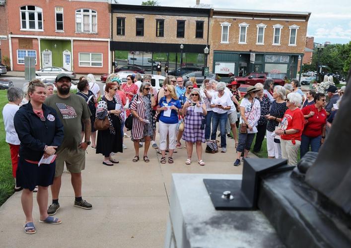 Guests wait for the rededication ceremony