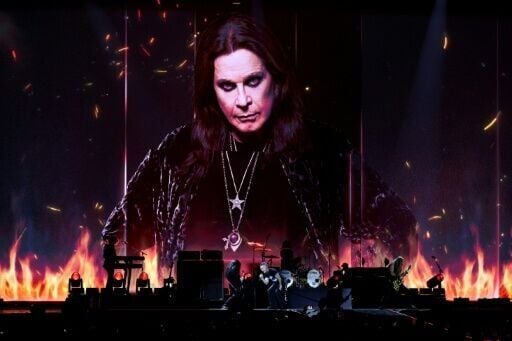 British singer Robbie Williams performs a tribute to Black Sabbath frontman Ozzy Osbourne