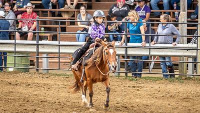 Rylyn Kolton, 7, of Barnhart participates in the walk trot event on Oct. 10 during the Hillsboro Horse Show and Fall Festival at the Jefferson County Fairgrounds in Hillsboro.