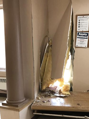 Hole in wall at Arnold City Hall