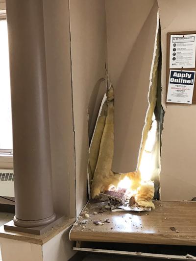 Hole in wall at Arnold City Hall