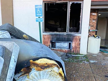 A small fire broke out Sunday in a storage room that contained mattresses at the Quality Inn in Festus.