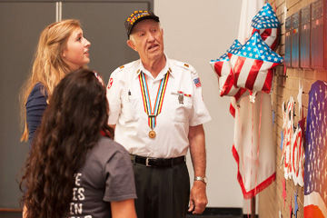 Richard Simpson with Fox students