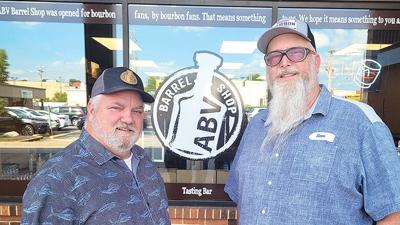 Jim Fasnacht, left, and Steve Akley own and operate the ABV Barrel Shop.