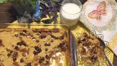 caramel pecan bread pudding
