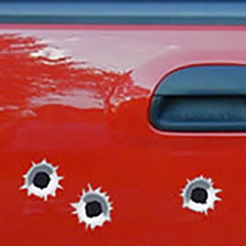 bullet holes in car