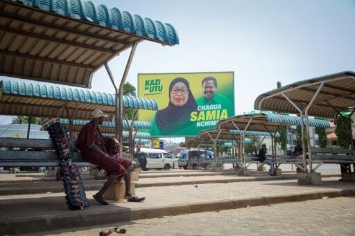 Billboards of Hassan are everywhere across Tanzania