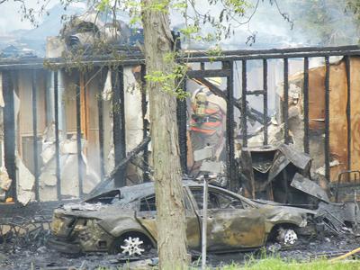 A home on Haverstick School Road was destroyed by fire after an explosion