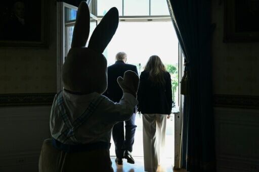 US President Donald Trump spoke about Iran during a White House Easter Egg Roll