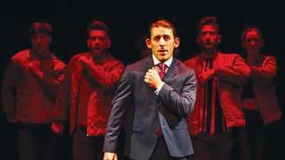 Joe Capstick performs in “Trump L’oeil” at 59E59 Theaters in New York City.