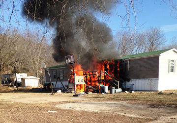 A High Ridge mobile home was destroyed by a grease fire