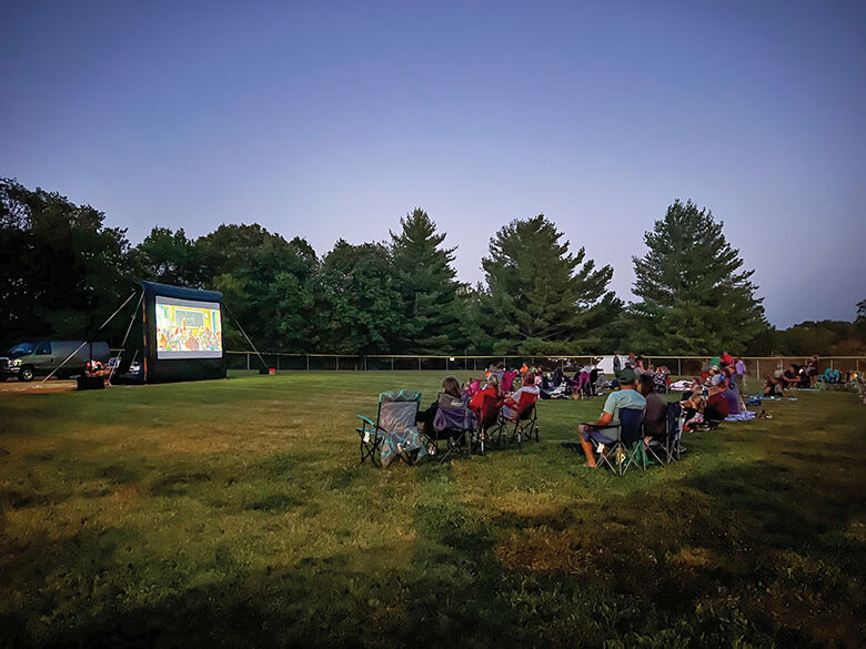 Community outdoor movie during Twin City Days in Crystal City