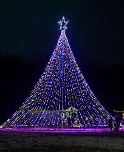 A 40-foot-tall Christmas tree made out of lights will be lit up after dusk each night in December.