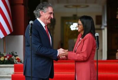 Venezuela's interim president Delcy Rodriguez met with US Interior Secretary Doug Burgum in Caracas