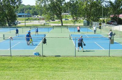 A group plays pickleball at Jokerst Memorial Park in Festus in 2018.