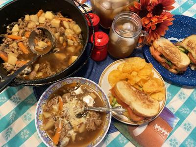 Steak and Mushroom Soup, Super Grilled Cheese Sandwiches