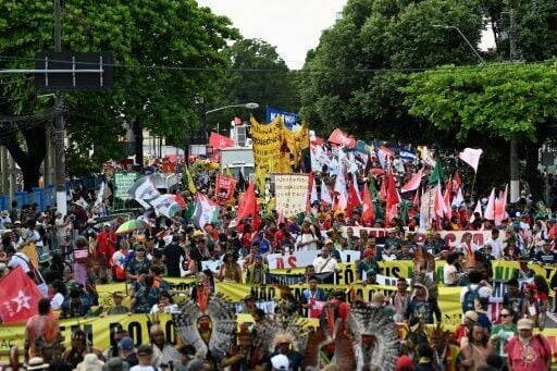 Branded the 'Great People's March' by organizers, the Belem rally comes at the halfway point of contentious COP30 negotiations