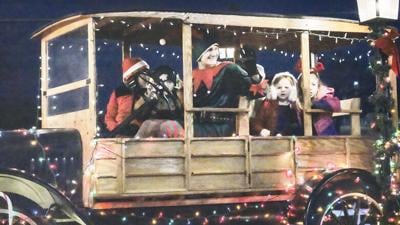 A wagon drives through the 2022 Hillsboro Christmas parade.