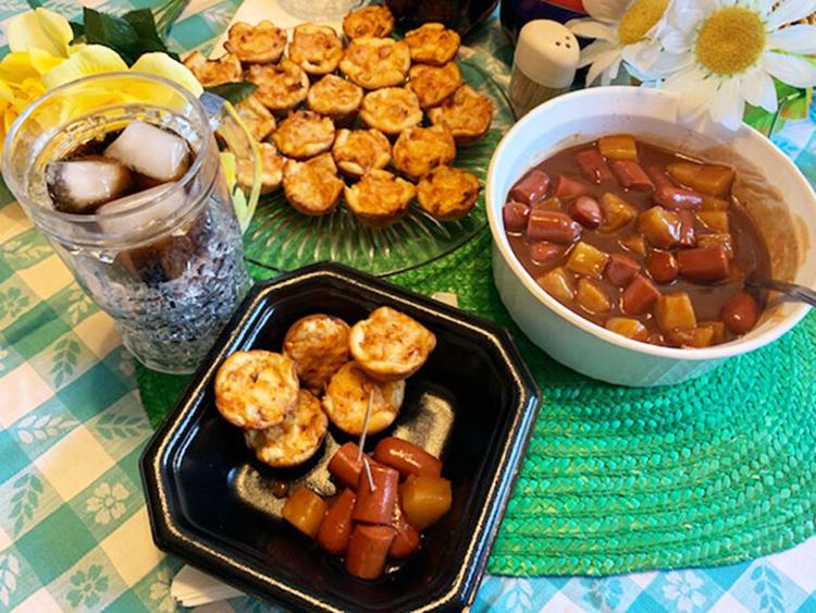 My Leader Yummy Sweet and Sour Hot Dog Bites, Mini Ham and Swiss Cups