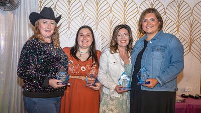 Women of Impact award winners, from left, Karin Kostich of Arnold, Taylor Miller of Hillsboro, Jannah Oppermann-Budt of Festus and Alexis (Lowery) Counts of Imperial.