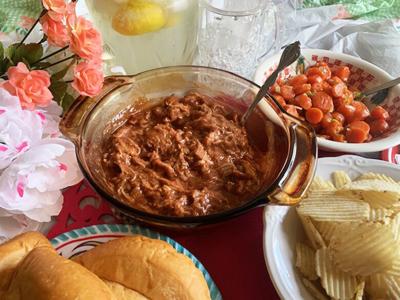 Tangy Pulled Pork Sandwiches, Maple-Glazed Carrots