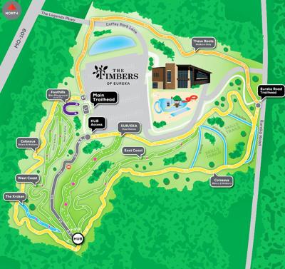 map of Eureka Mountain Bike Park