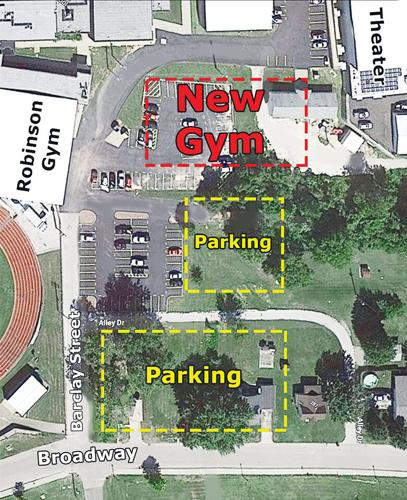 Site of the new high school gym.