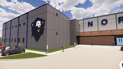 An artist rendering of the Northwest High School Field House.