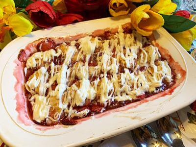 White Chocolate Fresh Strawberry Cobbler