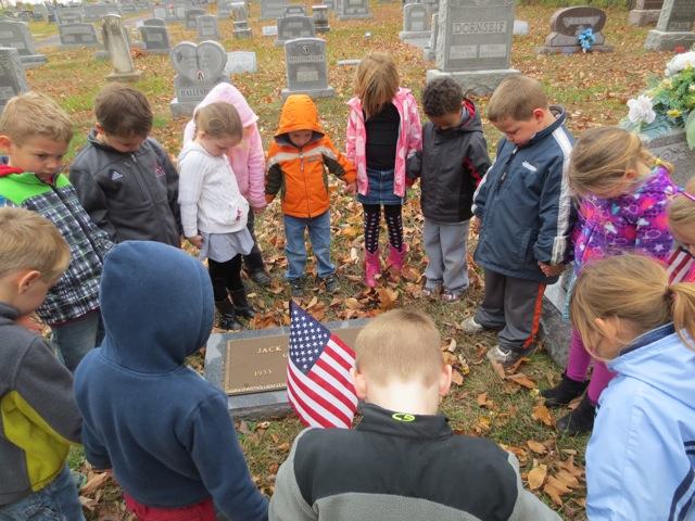 St. John's Lutheran School prechoolers honor a veteran
