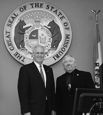 Nixon and Tim Miller with Great Seal of Missouir