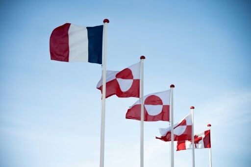 The French and Canadian flags flew alongside that of Greenland