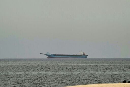 A commercial freighter close to the Strait of Hormuz
