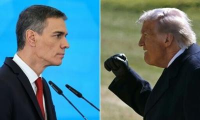 Spanish Prime Minister Pedro Sanchez (L) has angered US President Donald Trump (R) with a series of policies