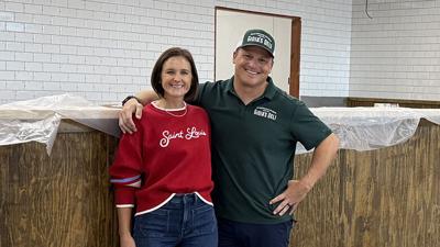 From left, Amanda and Alex Donley will open a Gioia’s Deli in December at 3870 Vogel Road in Arnold.