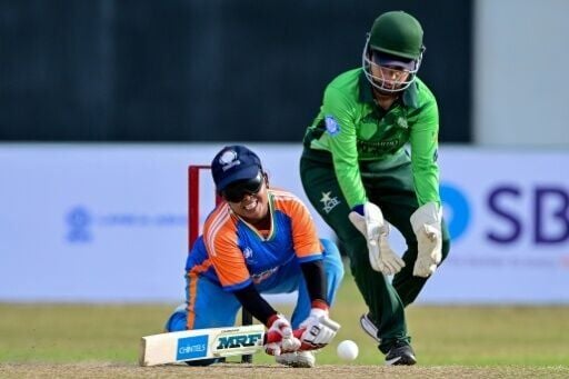 India's Simu Das plays a shot during the Women's Blind Twenty20 World Cup