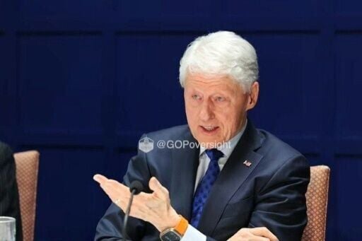 This video grab taken from footage made available by the US House Committee on Oversight and Government Reform shows former US President Bill Clinton speaking during a deposition about his relations with convicted sex offender Jeffrey Epstein.