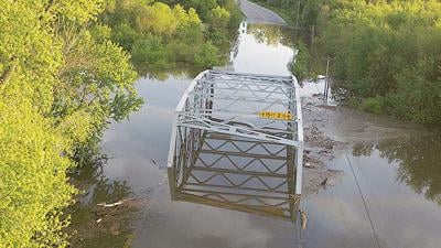 Flooding at the Joachim Creek bridge on Hwy. 61-67.