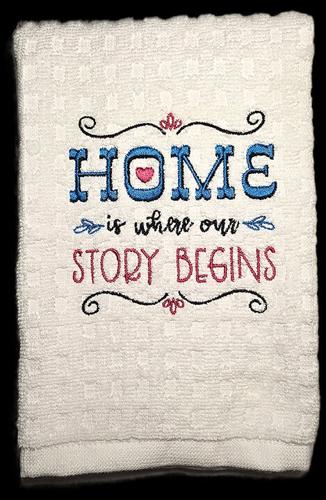 Personalized towels like this one would make perfect realtor gift basket items, Gedney says.