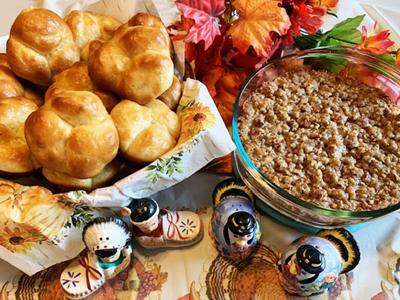 Pecan-Topped Sweet Potatoes, Aunt Blanche’s Cloverleaf Rolls