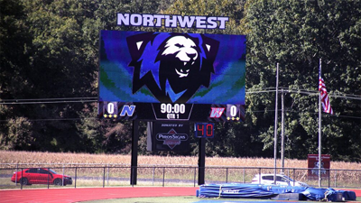 Piros Signs recently donated and installed a refurbished digital football scoreboard at Northwest High School.