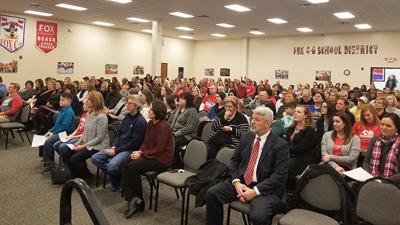 About 300 turn out for Tuesday's Fox board meeting