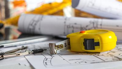 construction draft stock photo