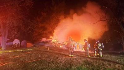 This vacant building on Christ Drive in Arnold was destroyed by fire on Saturday.