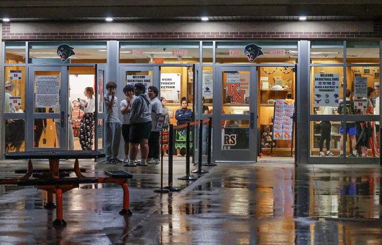 High schoolers leave the girls basketball district championship game