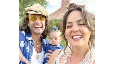 Meyers with her spouse, Nico Tortorella, and daughter, Kilmer Dove.