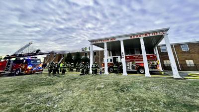 About 70 firefighters battled a blaze at the old Stratford Inn in Fenton today.